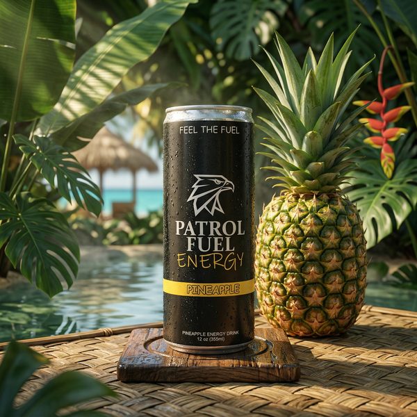 Patrol Fuel Pineapple energy drink, 12oz can